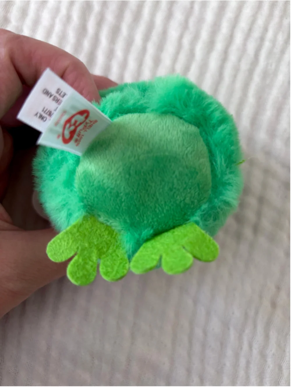 Ty Gilly Green Frog Beanie Ball Stuffed Animal One Size